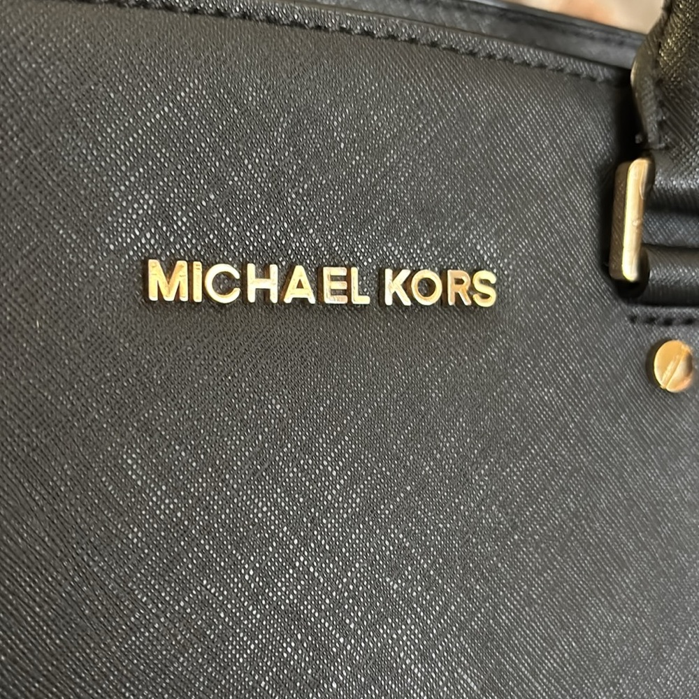 Michael Kors Black and Gold Satchel Bag - Picture 13 of 14